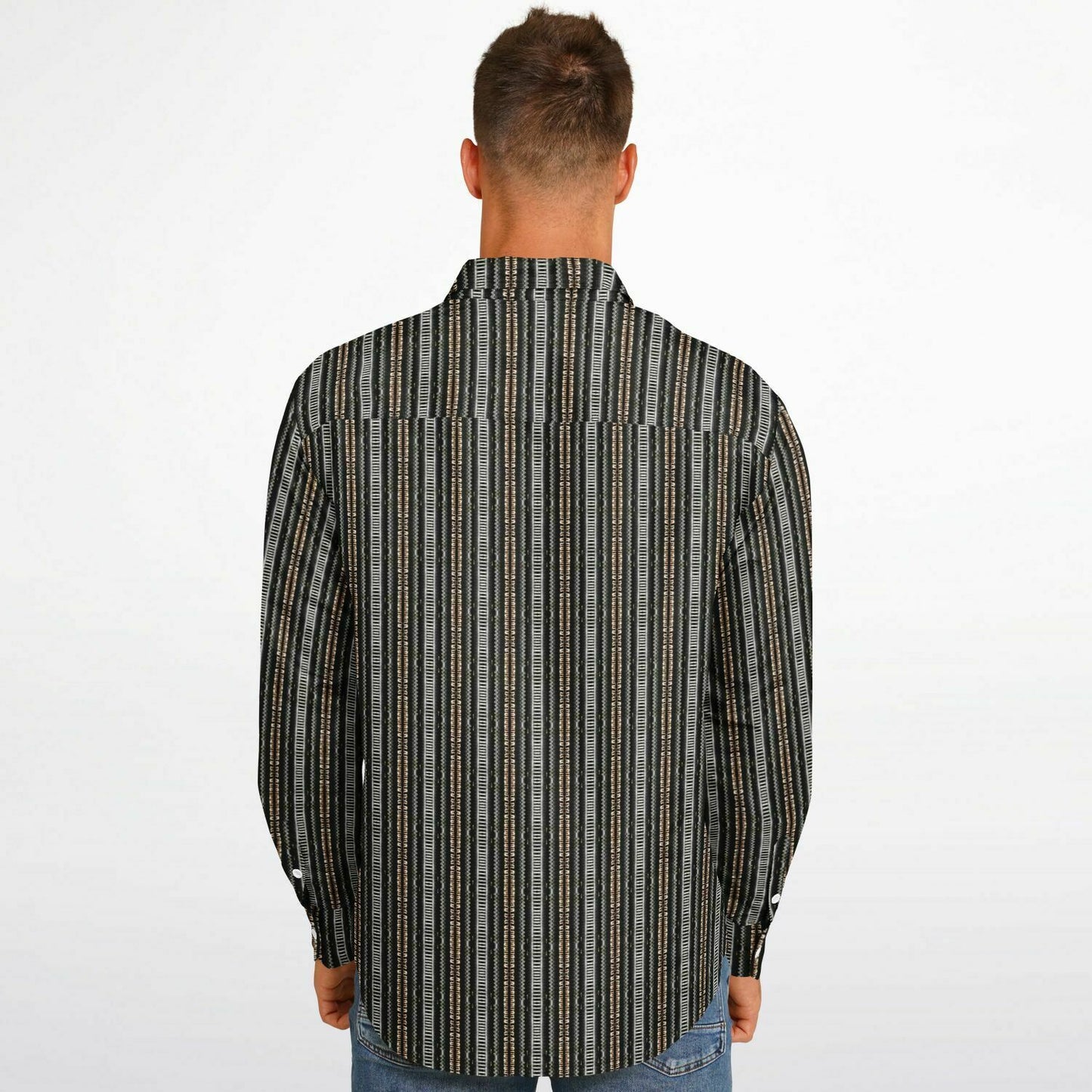 Long Sleeve Button Down Shirt (Black & Tan No. 1)