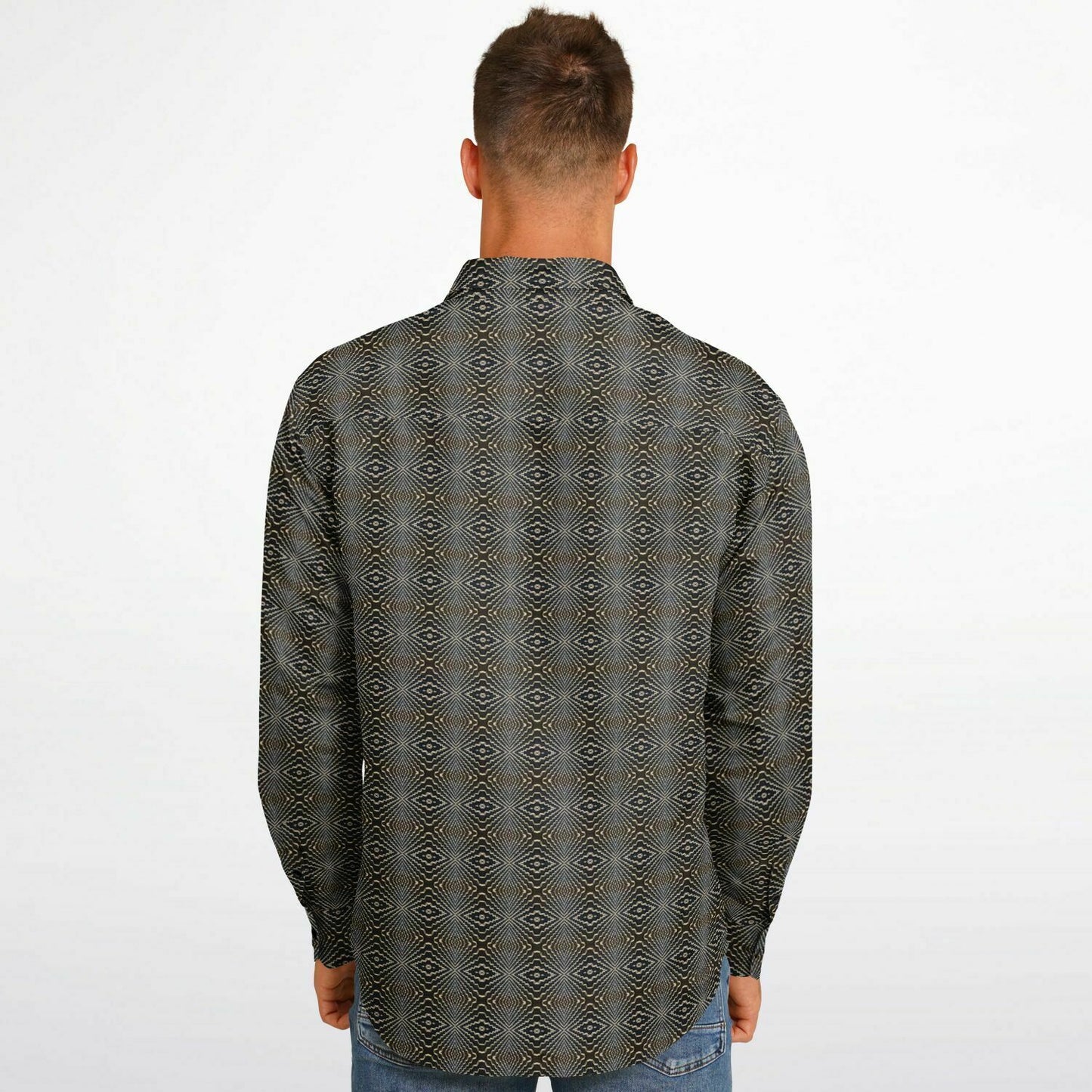 Long Sleeve Button Down Shirt (Tetris)