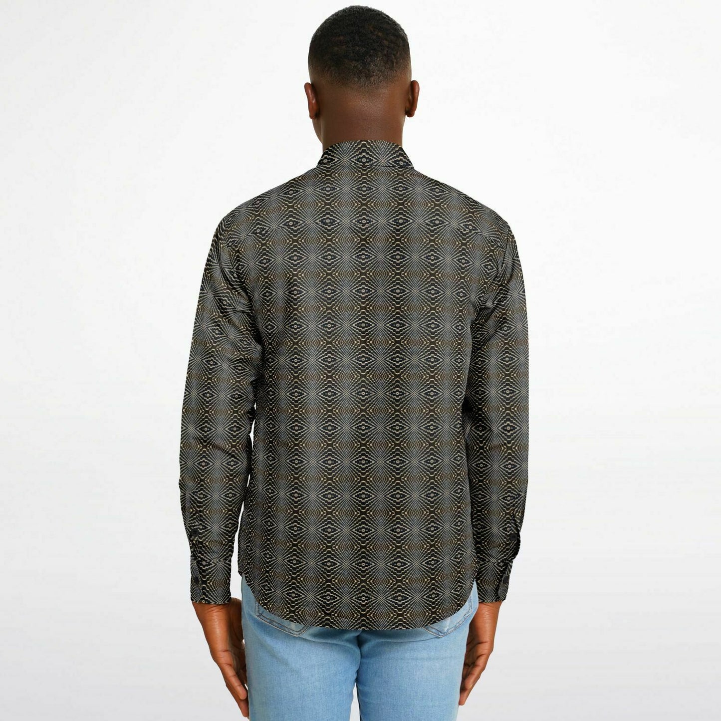 Long Sleeve Button Down Shirt (Tetris)