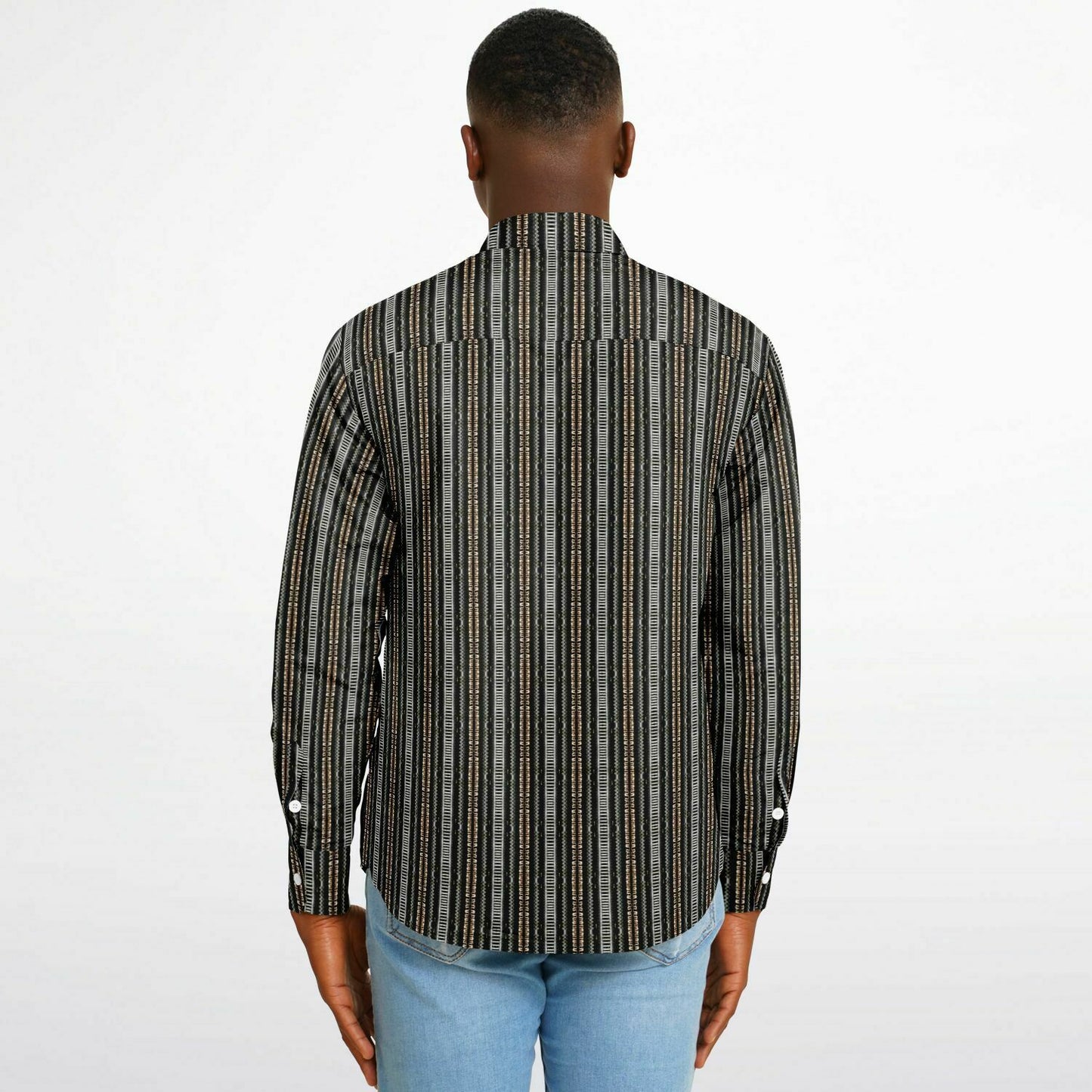 Long Sleeve Button Down Shirt (Black & Tan No. 1)