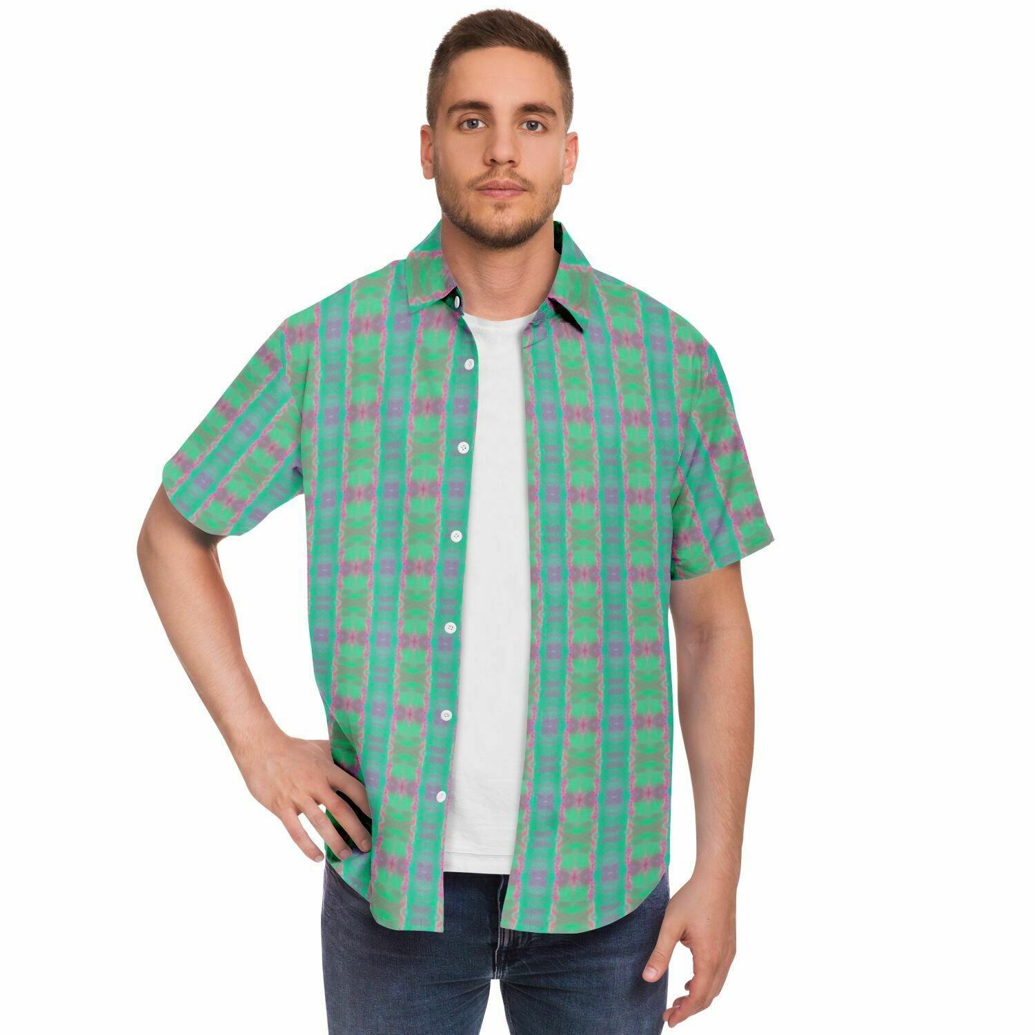 Short Sleeve Button Down Shirt (Electric Dream No. 1)