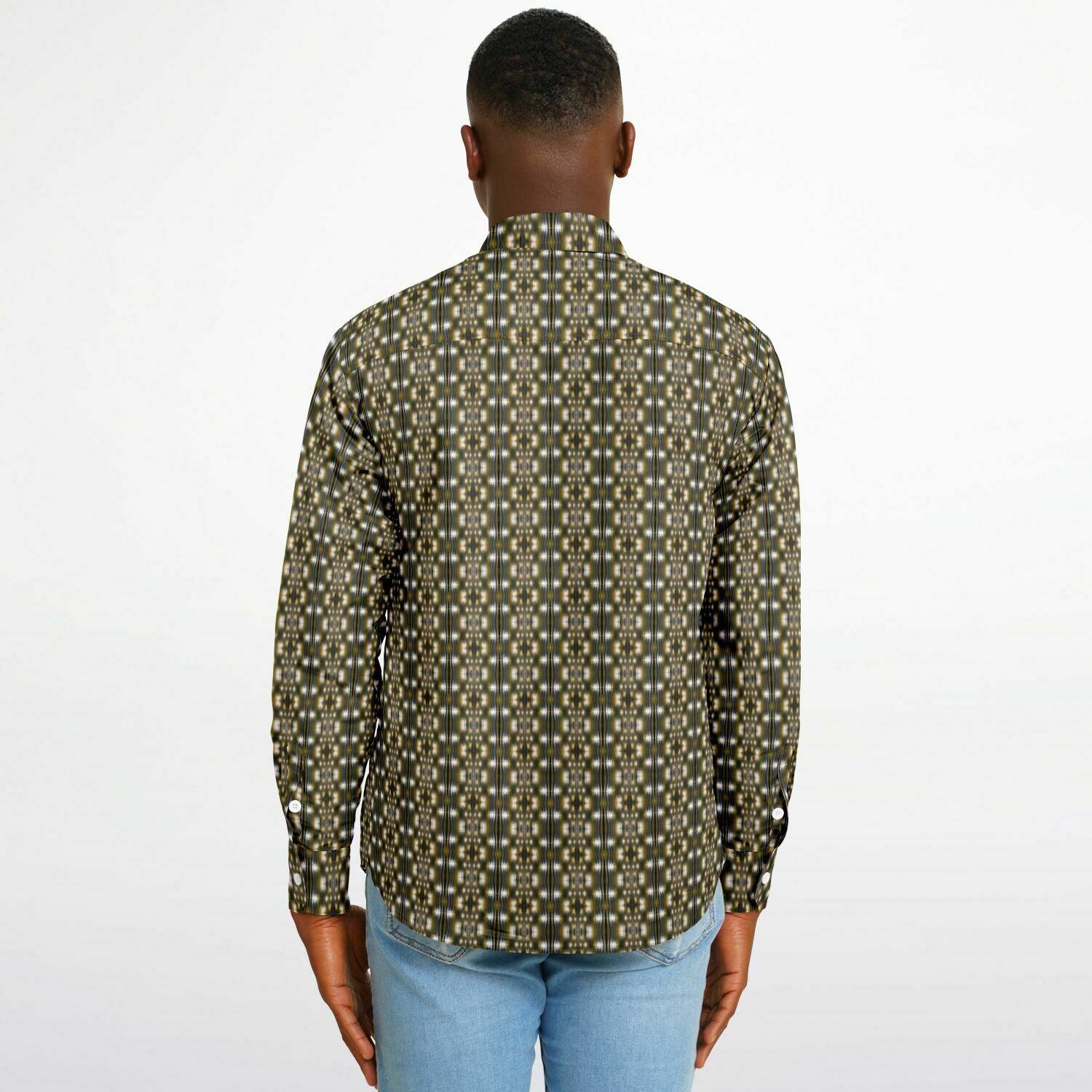 Long Sleeve Button Down Shirt (Yellow Accordion)