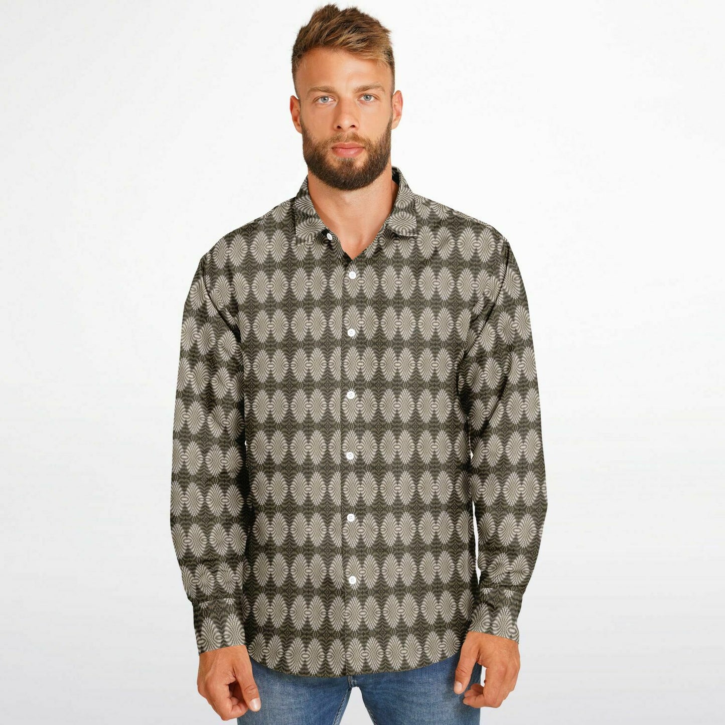 Long Sleeve Button Down Shirt - (Hypno)