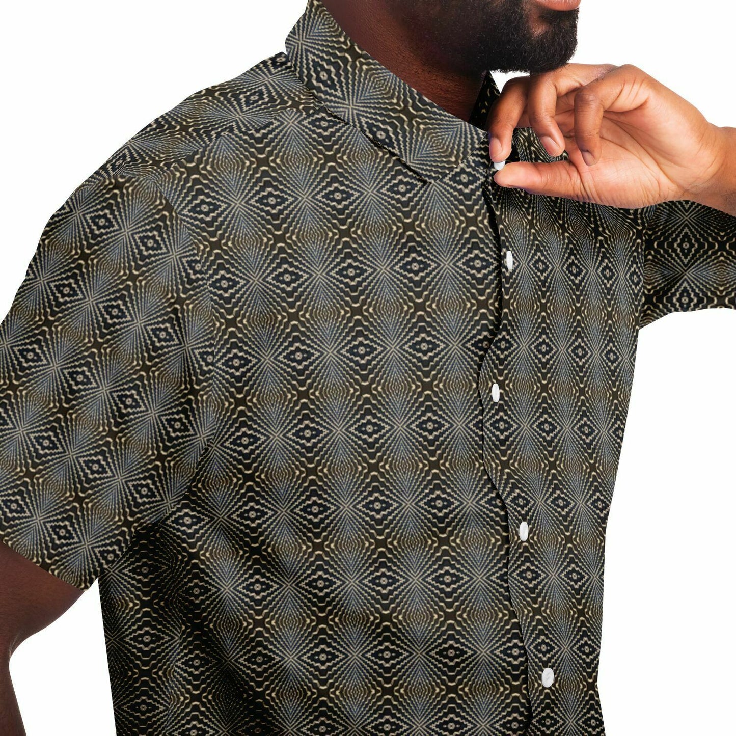 Short Sleeve Button Down Shirt (Tetris)