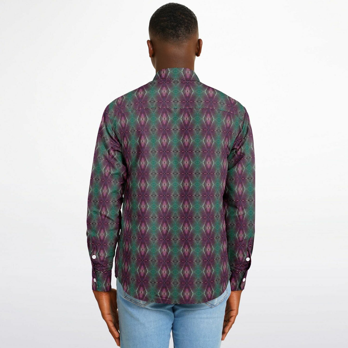 Long Sleeve Button Down Shirt (Cosmic Echo)