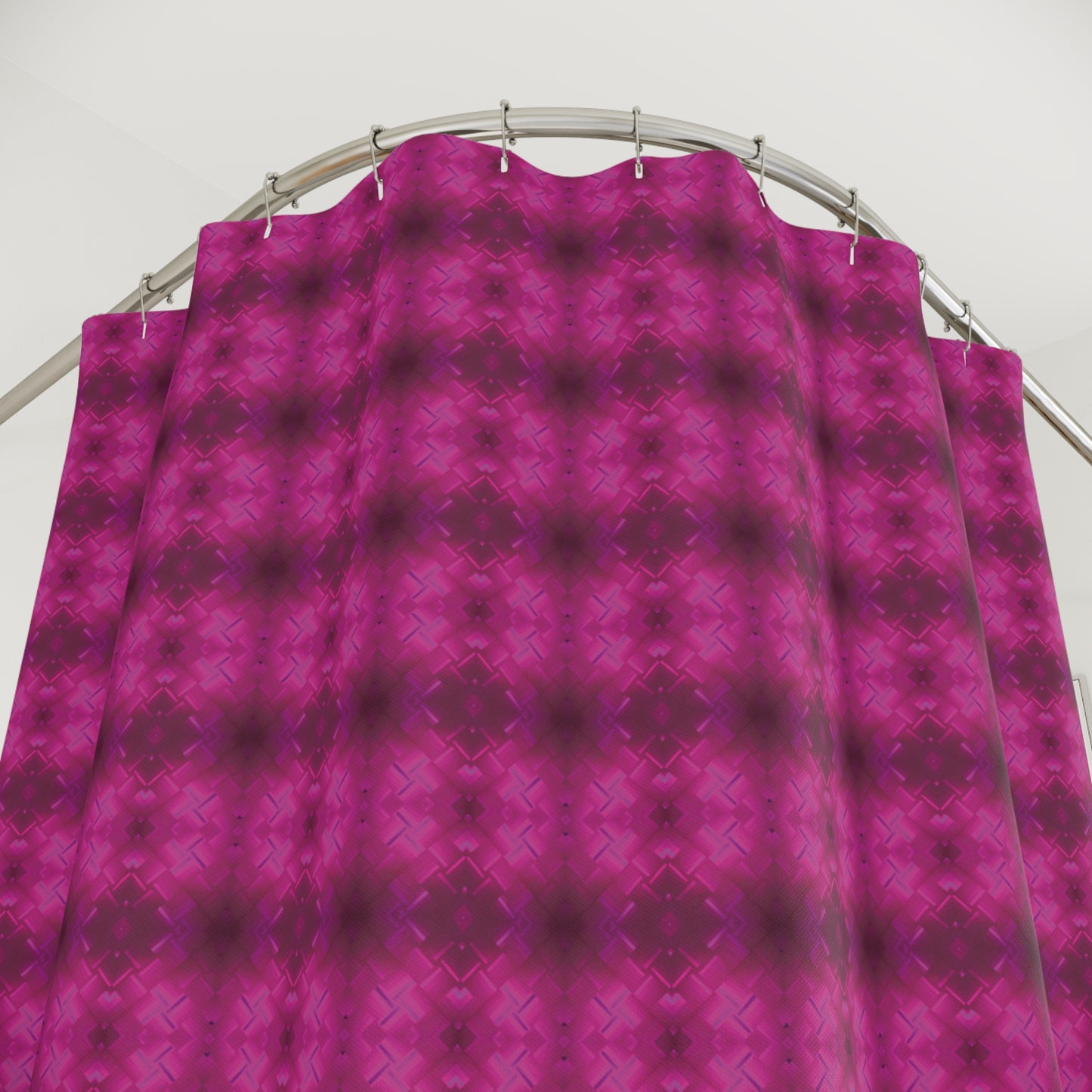 Shower Curtain (Fuchsia Parquet)