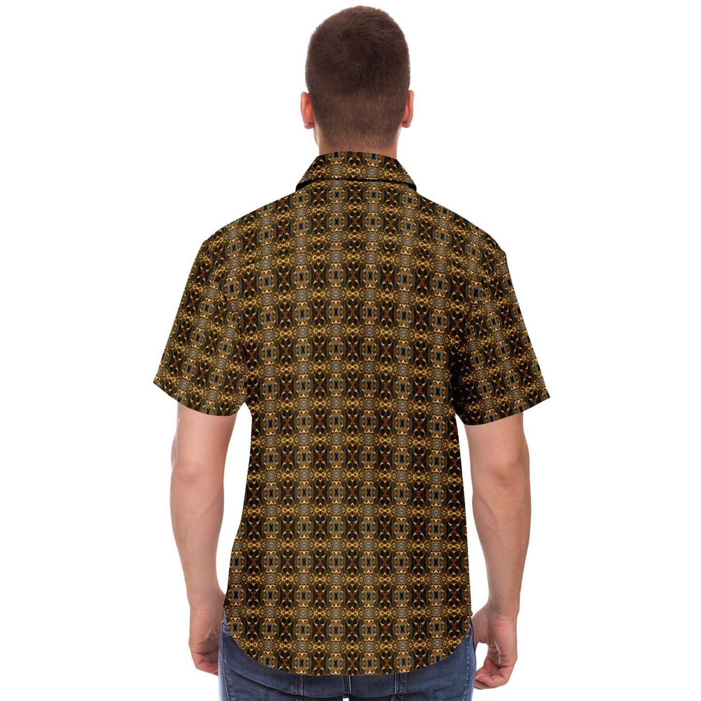 Short Sleeve Button Down Shirt (Golden Blossom)