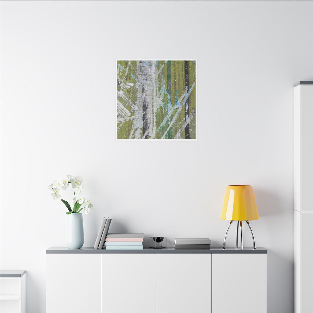 Abstract Art Canvas - "Green, Black & Blue"