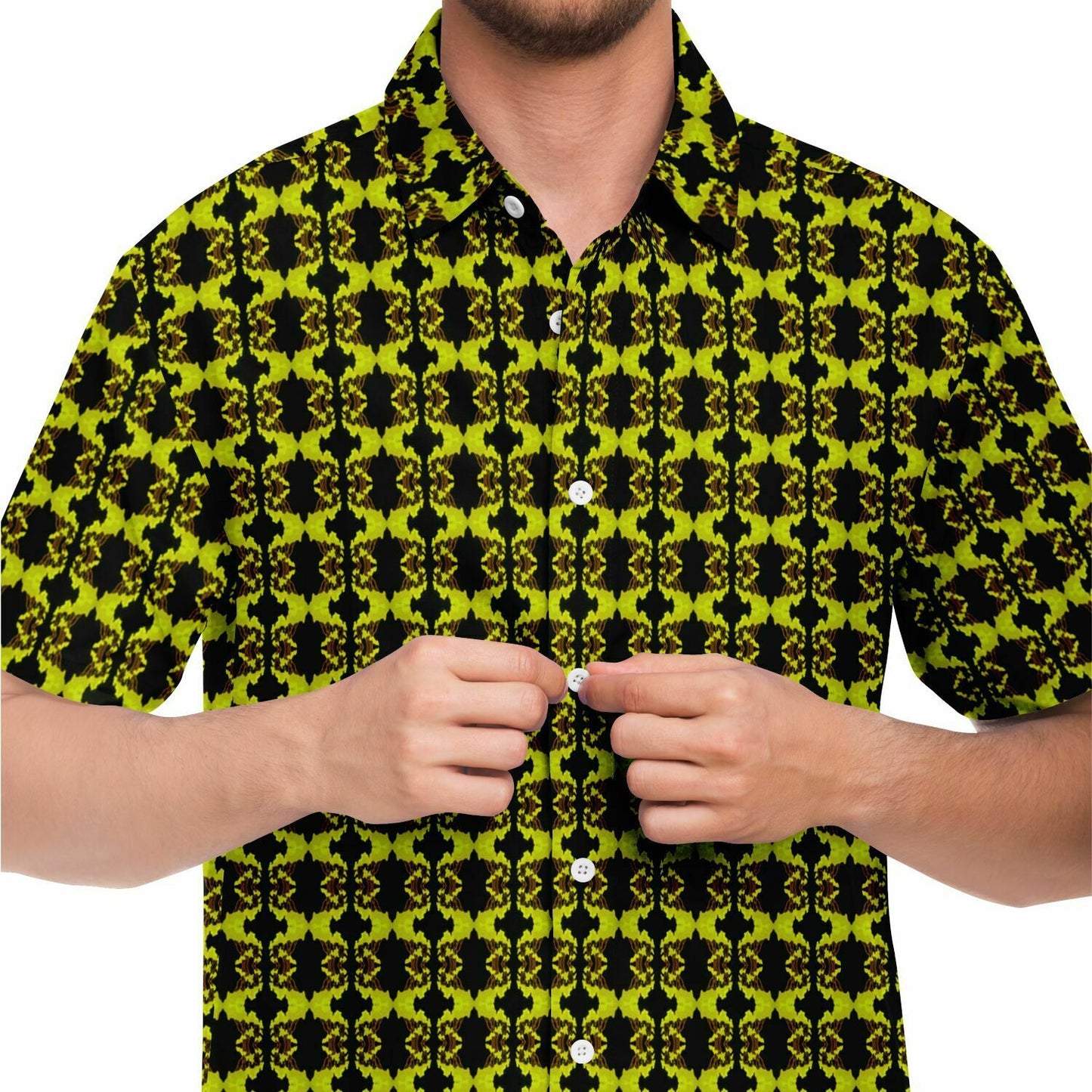 Short Sleeve Button Down Shirt (Neon Trees No. 2)
