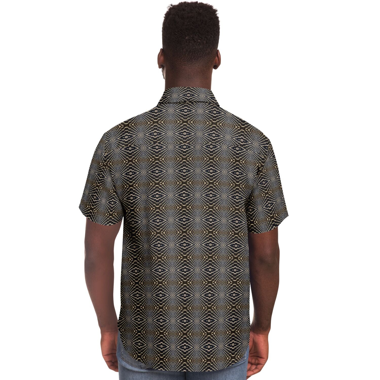 Short Sleeve Button Down Shirt (Tetris)