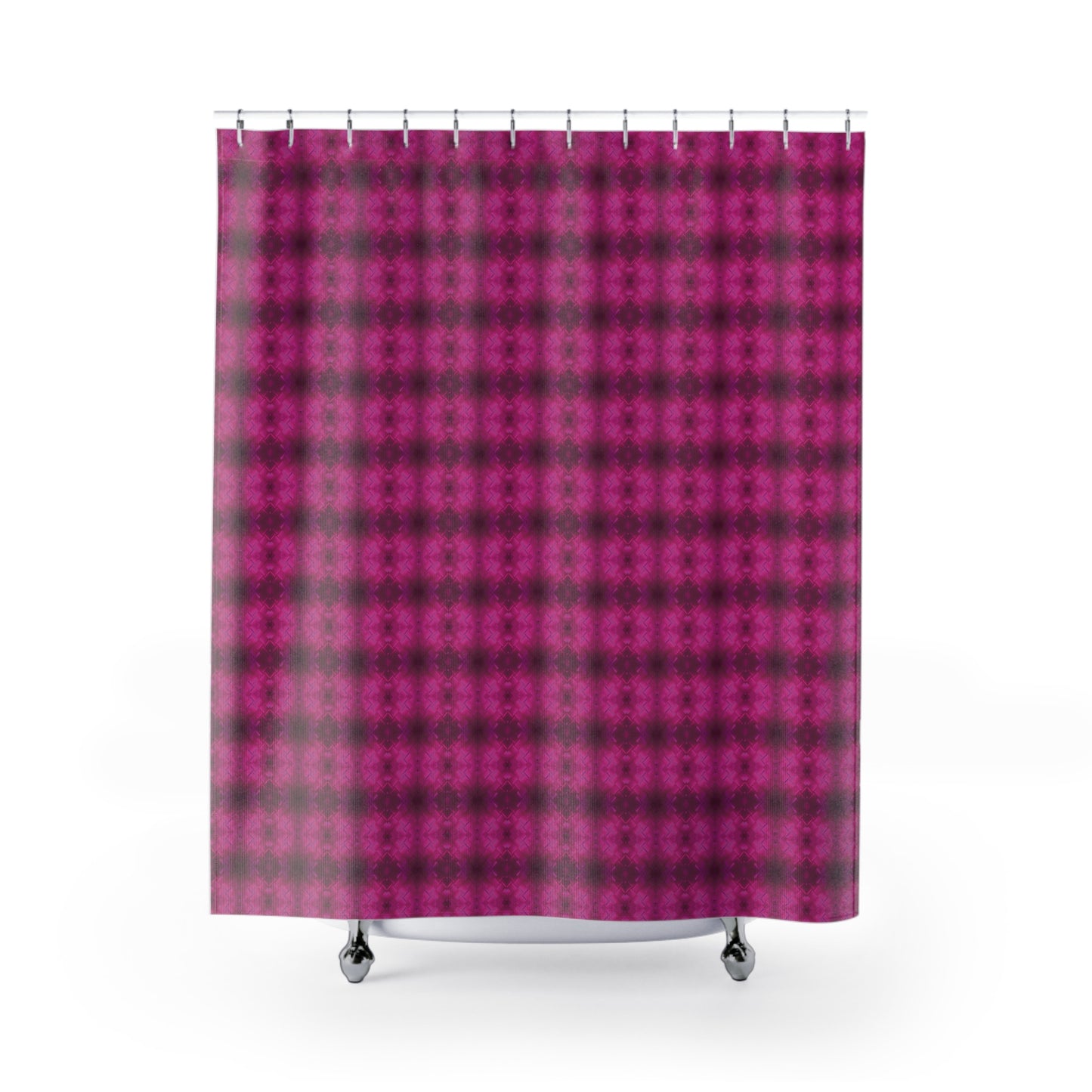 Shower Curtain (Fuchsia Parquet)