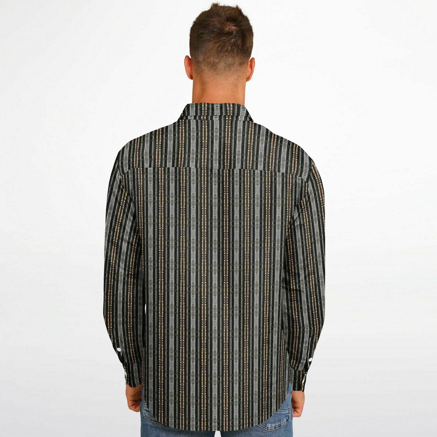 Long Sleeve Button Down Shirt (Black & Tan No. 1)