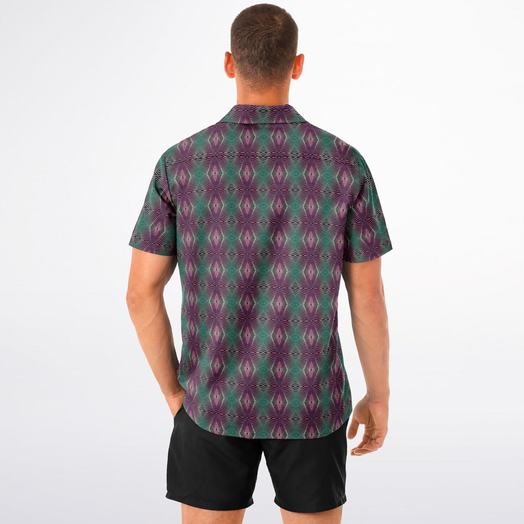 Spread Collar Short Sleeve Button-Down Shirt (Cosmic Echo)