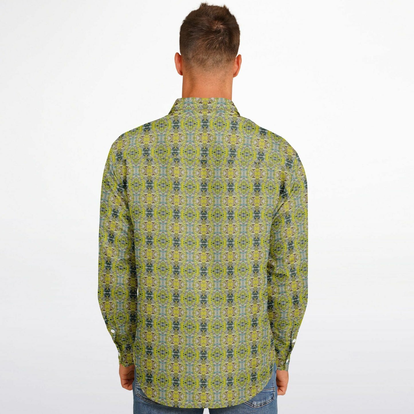 Long Sleeve Button Down Shirt (Chartreuse Chantilly)