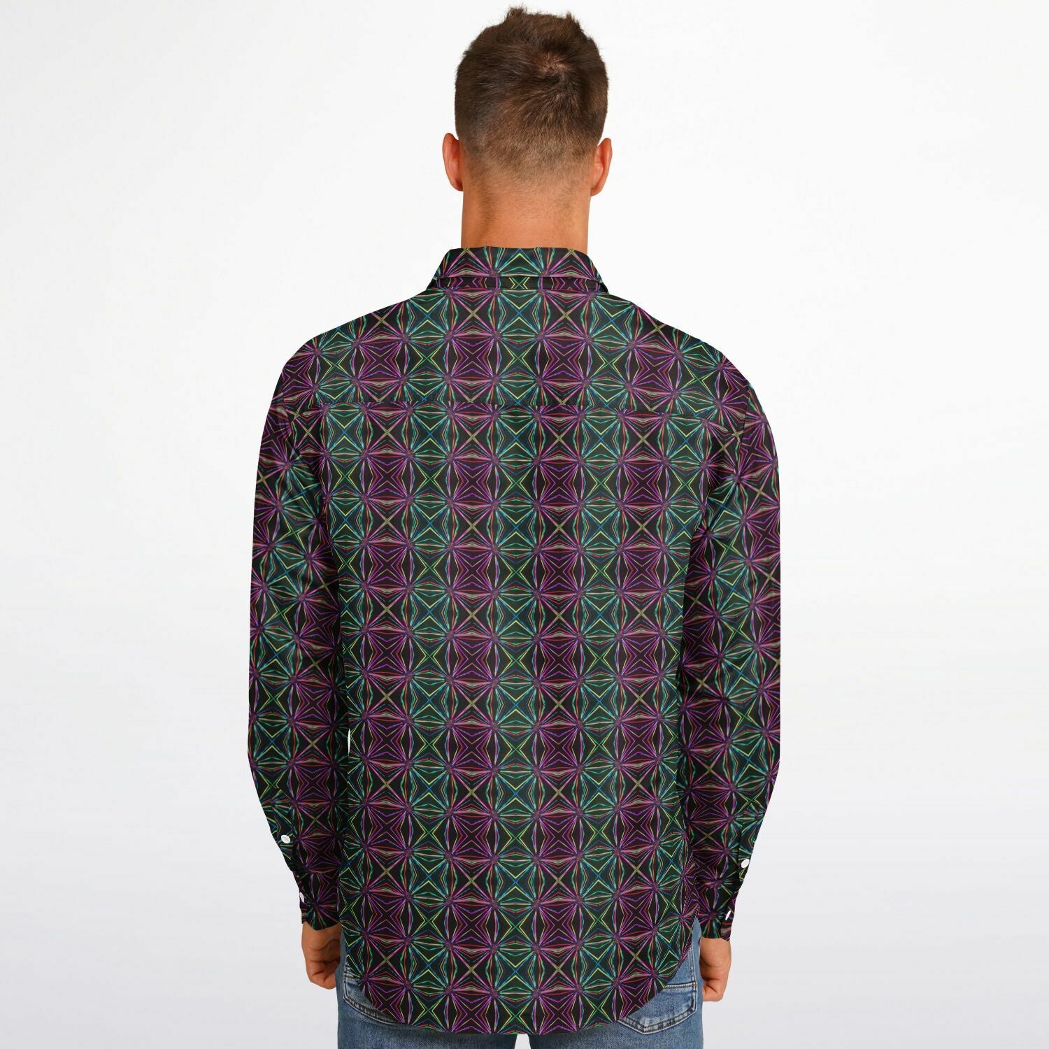 Long Sleeve Button Down Shirt (Neuron Dance)