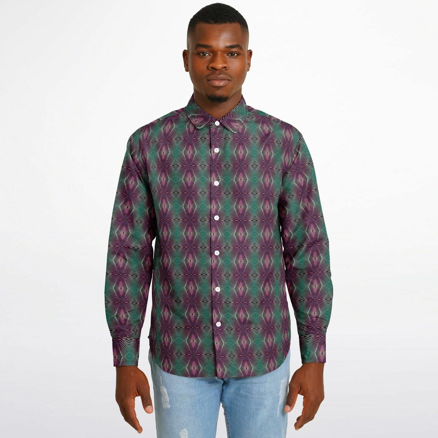 Long Sleeve Button Down Shirt (Cosmic Echo)