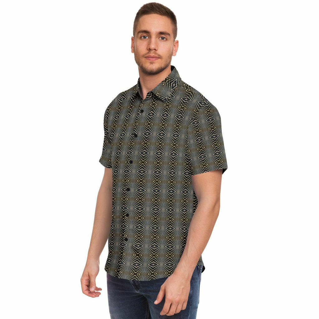 Short Sleeve Button Down Shirt (Tetris)