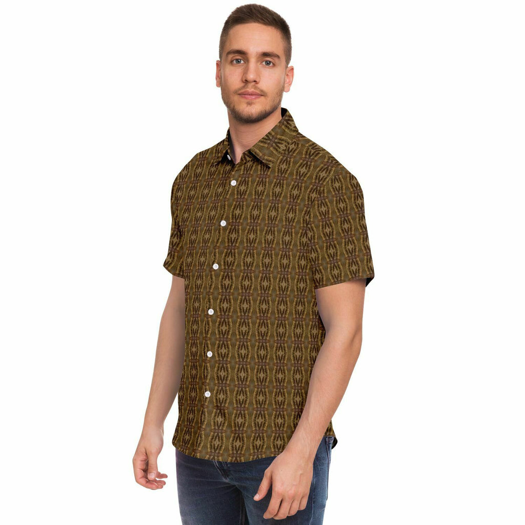 Short Sleeve Button Down Shirt (Tiki Palm)