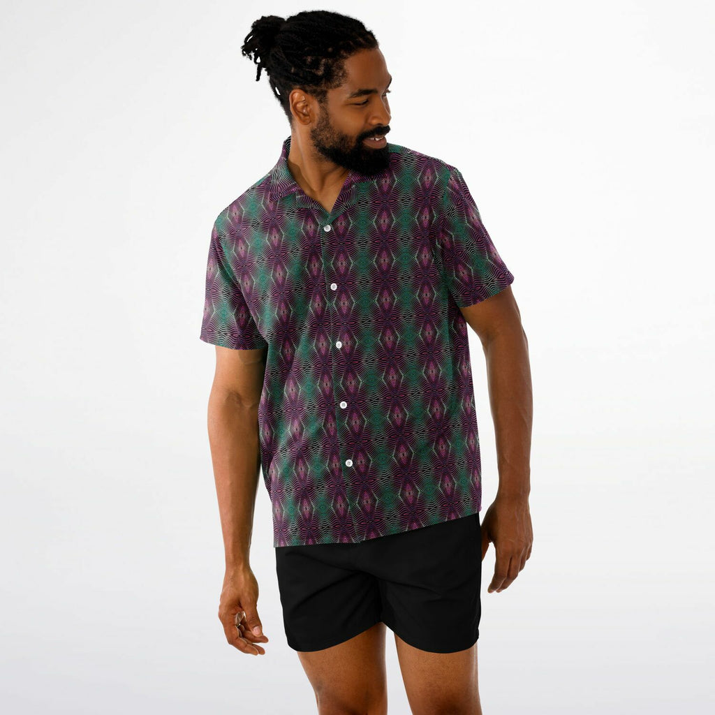 Spread Collar Short Sleeve Button-Down Shirt (Cosmic Echo)