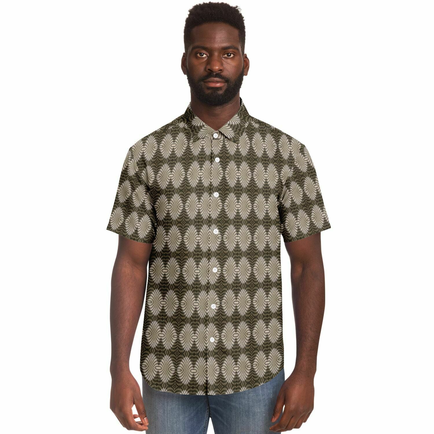 Short Sleeve Button Down Shirt (Hypno L)