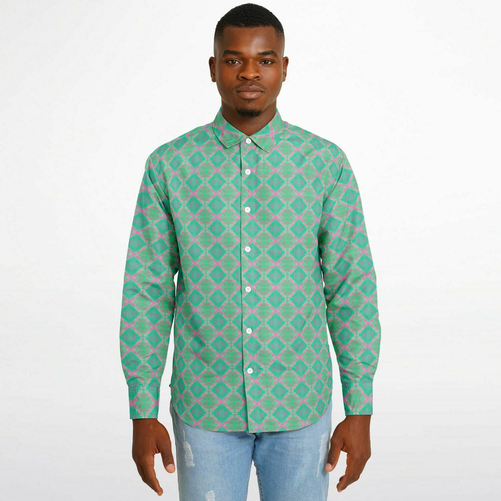 Long Sleeve Button Down Shirt (Electric Dream)
