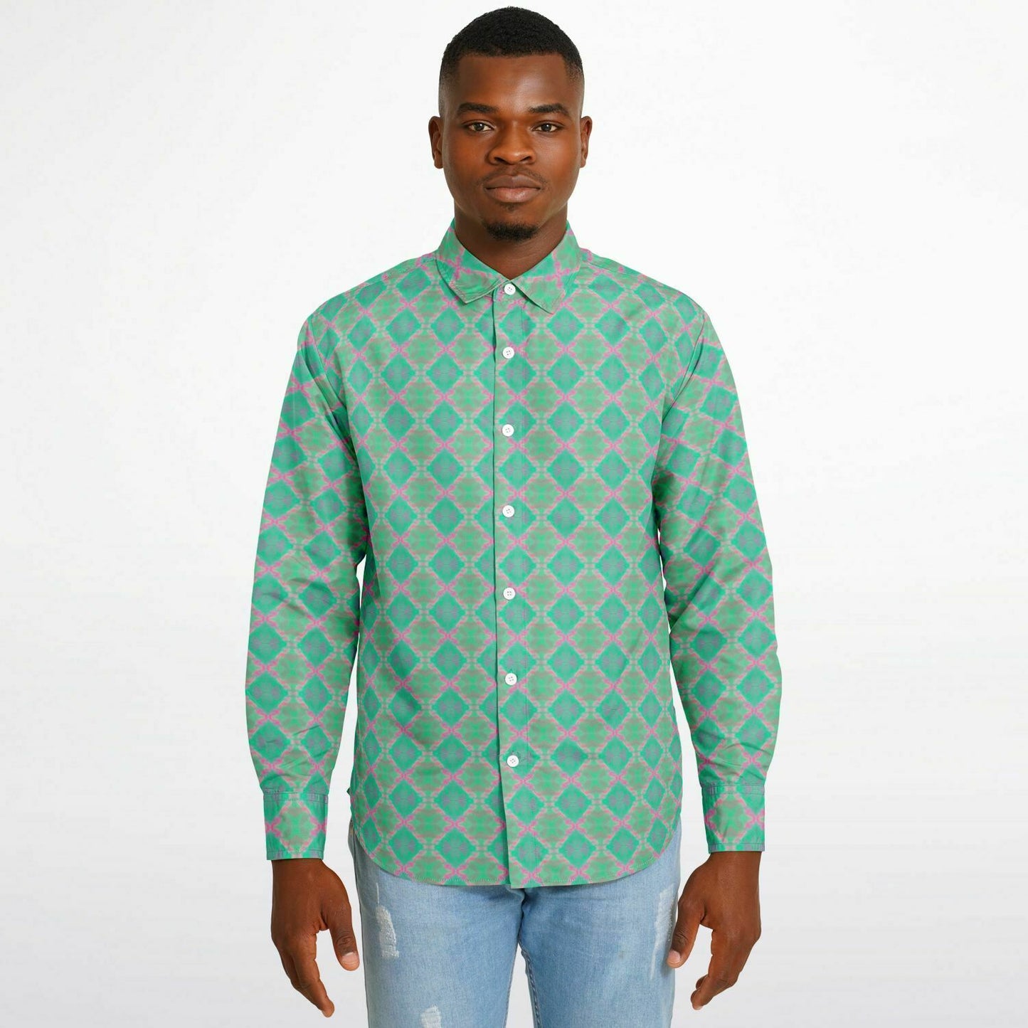 Long Sleeve Button Down Shirt (Electric Dream)