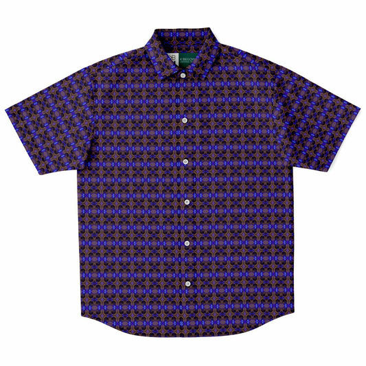 Short Sleeve Button Down Shirt (Cobalt Bubble)