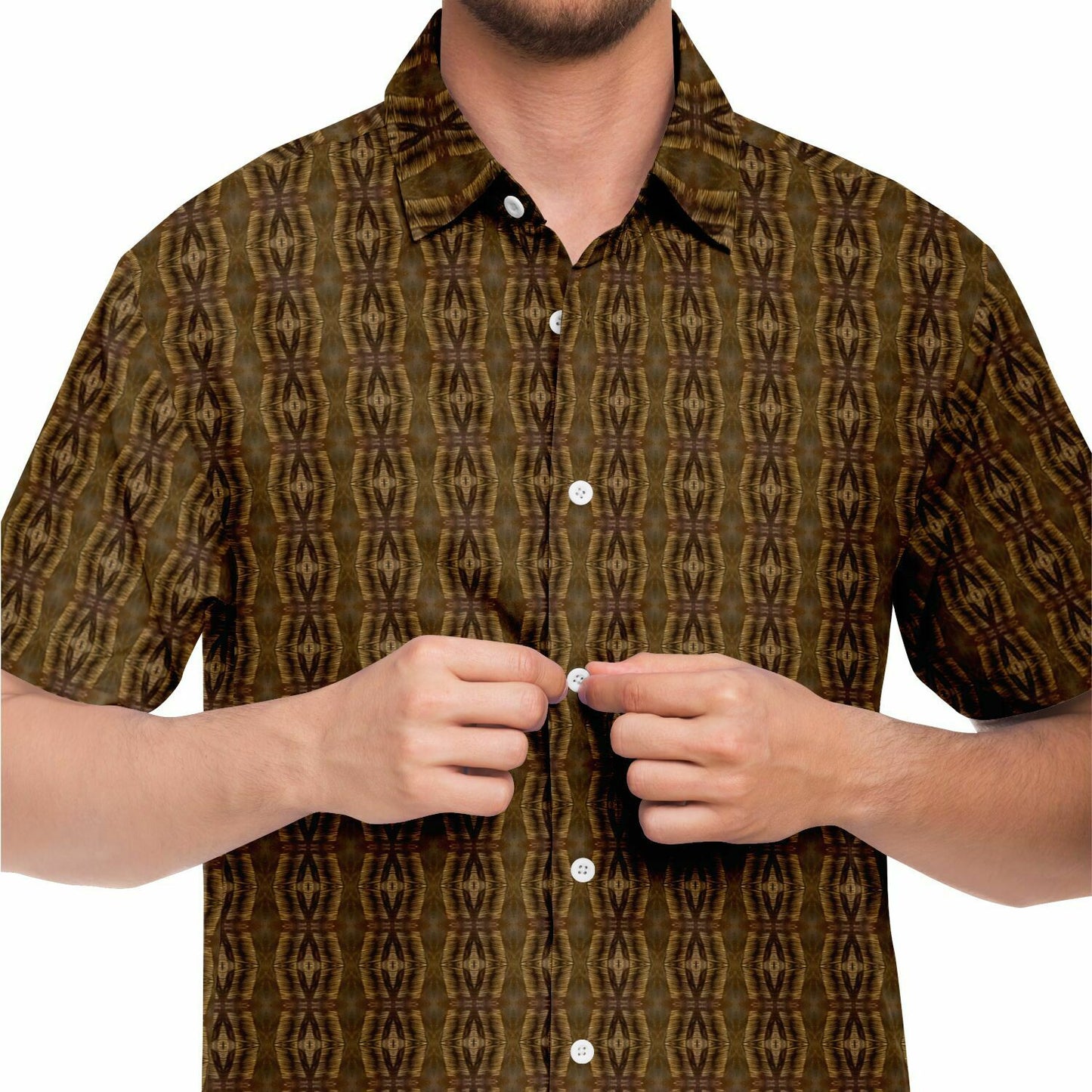 Short Sleeve Button Down Shirt (Tiki Palm)