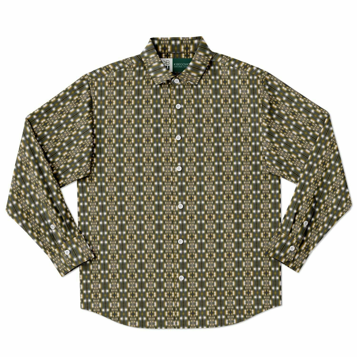 Long Sleeve Button Down Shirt (Yellow Accordion)