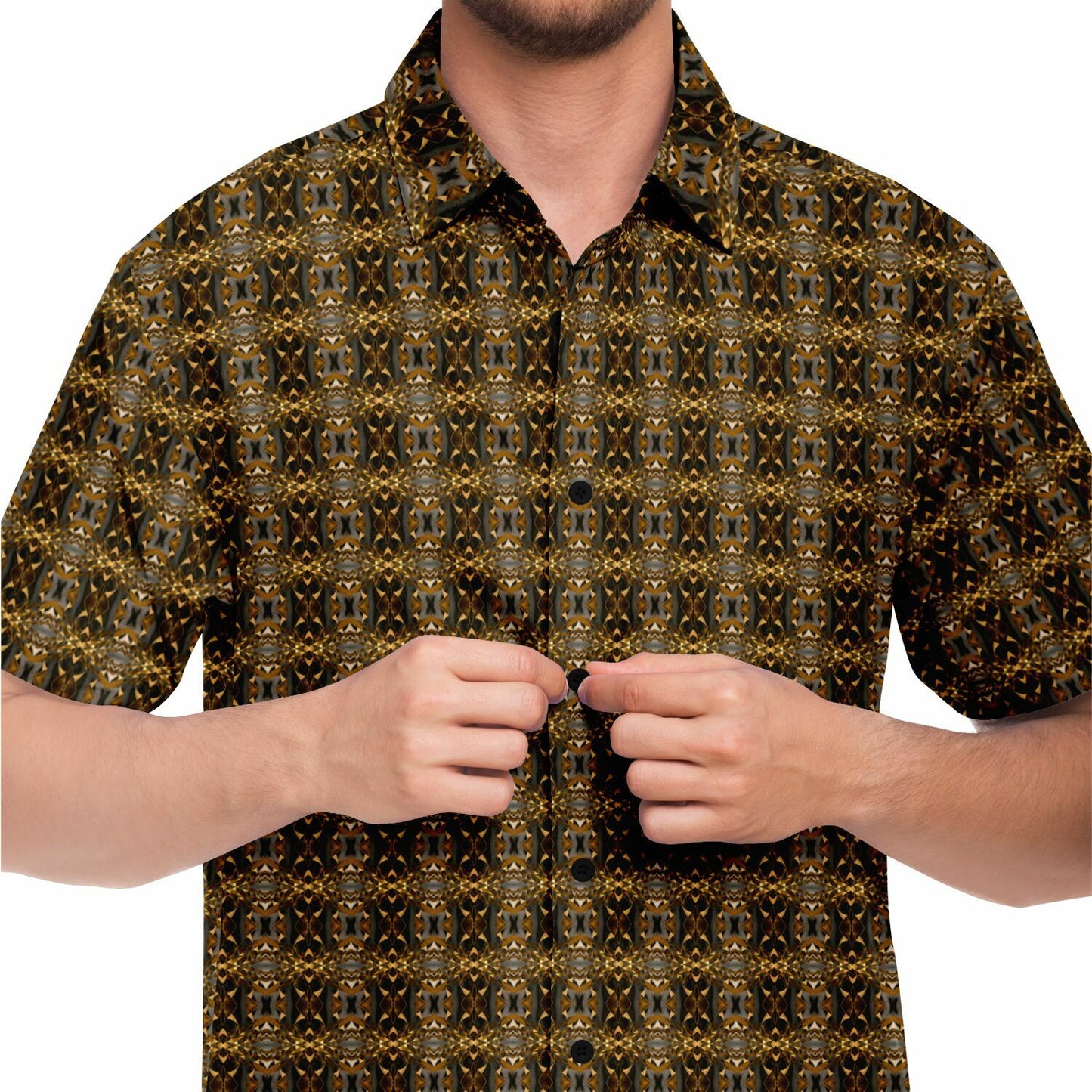 Short Sleeve Button Down Shirt (Golden Blossom)