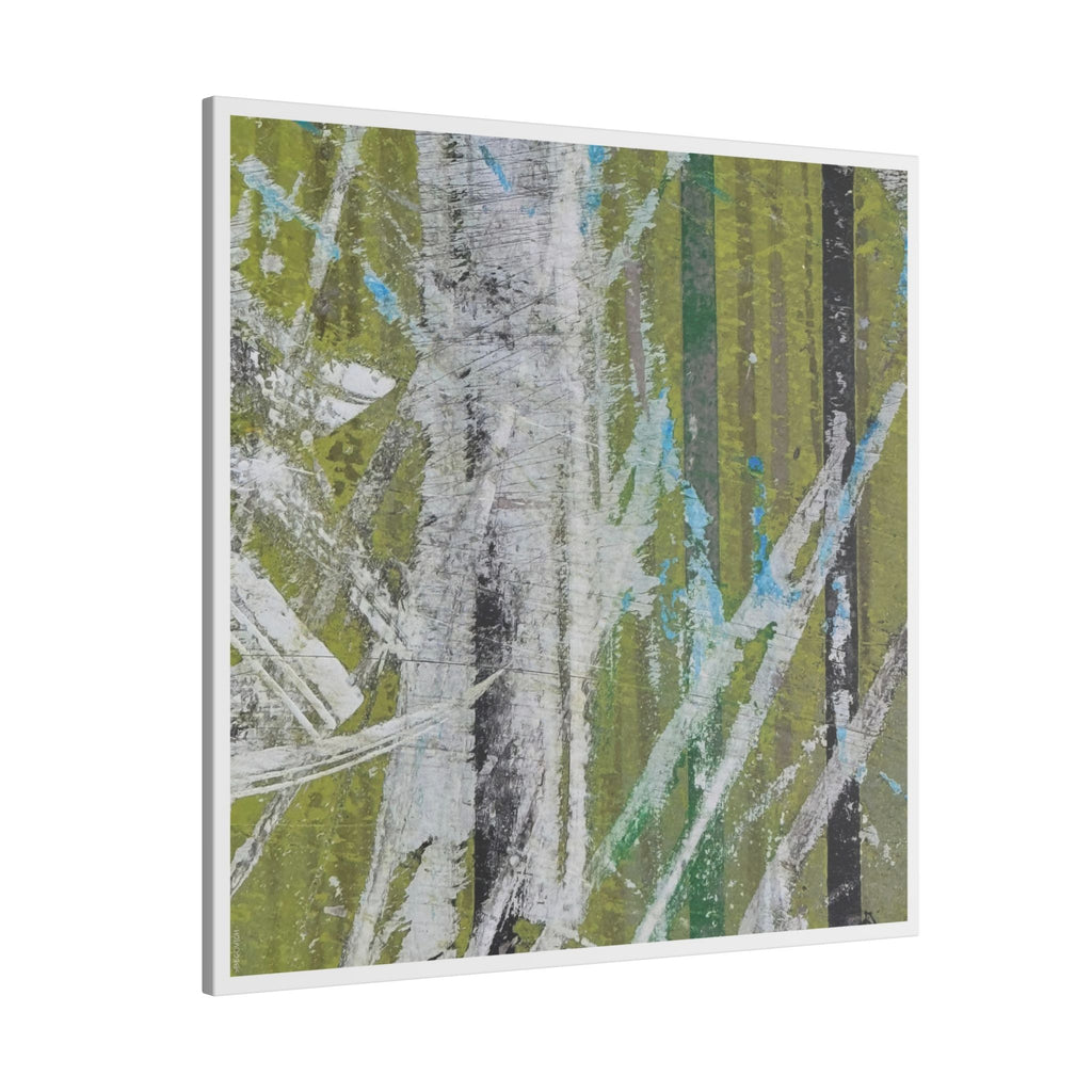Abstract Art Canvas - "Green, Black & Blue"