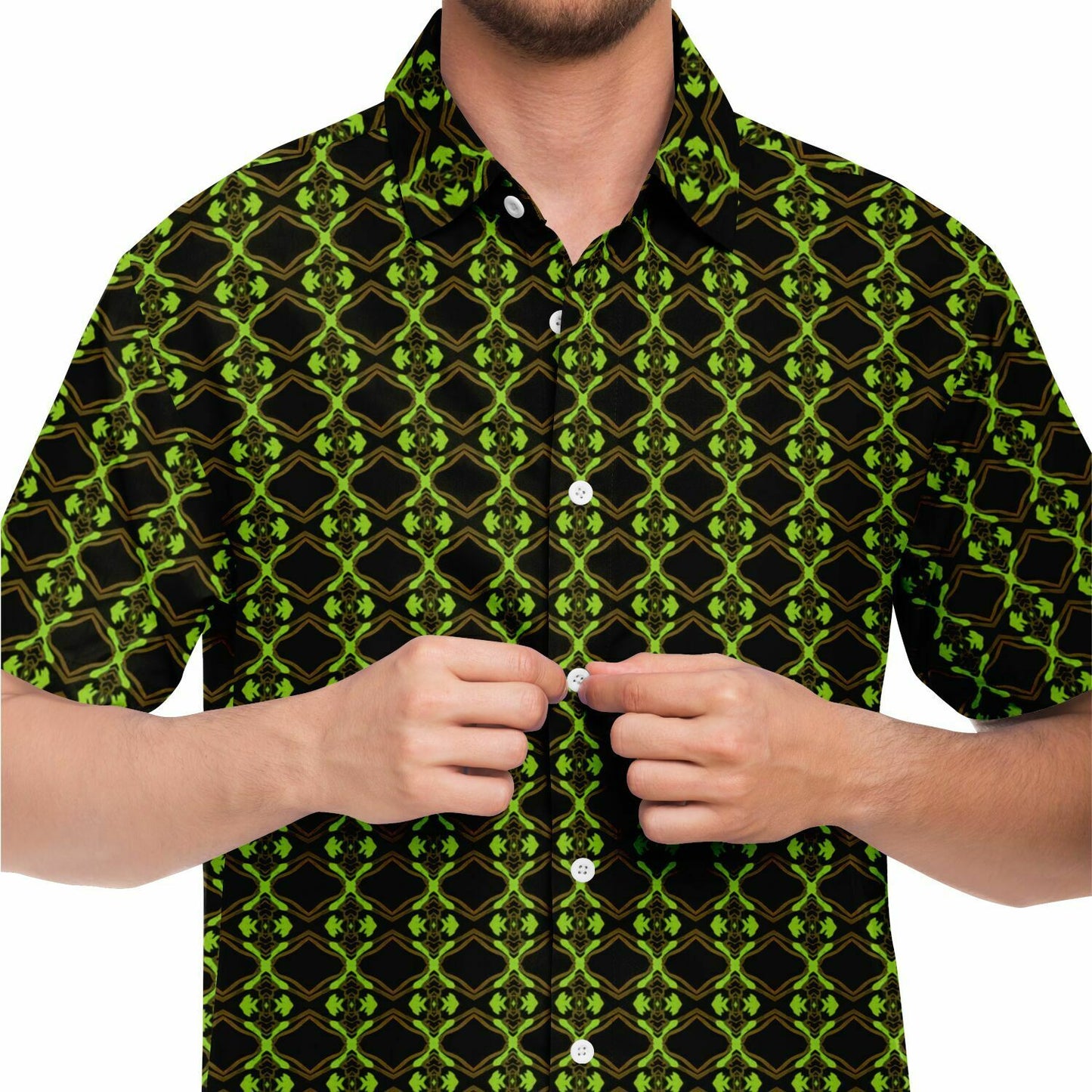 Short Sleeve Button Down Shirt (Neon Trees No. 1)