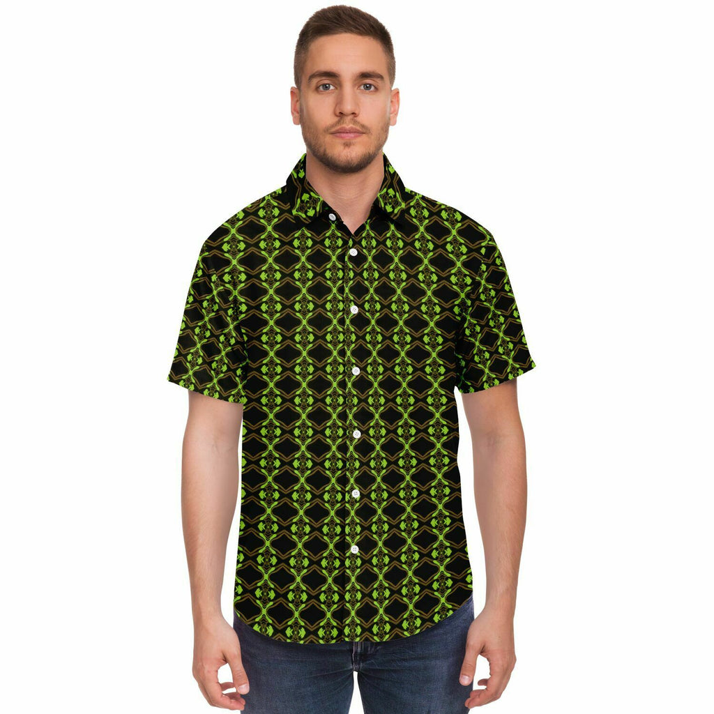 Short Sleeve Button Down Shirt (Neon Trees No. 1)