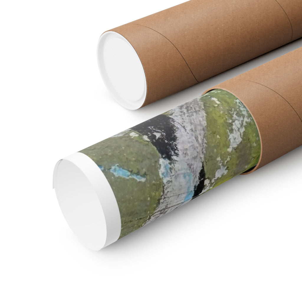 Abstract Art Matte Poster - "Green, Black & Blue"