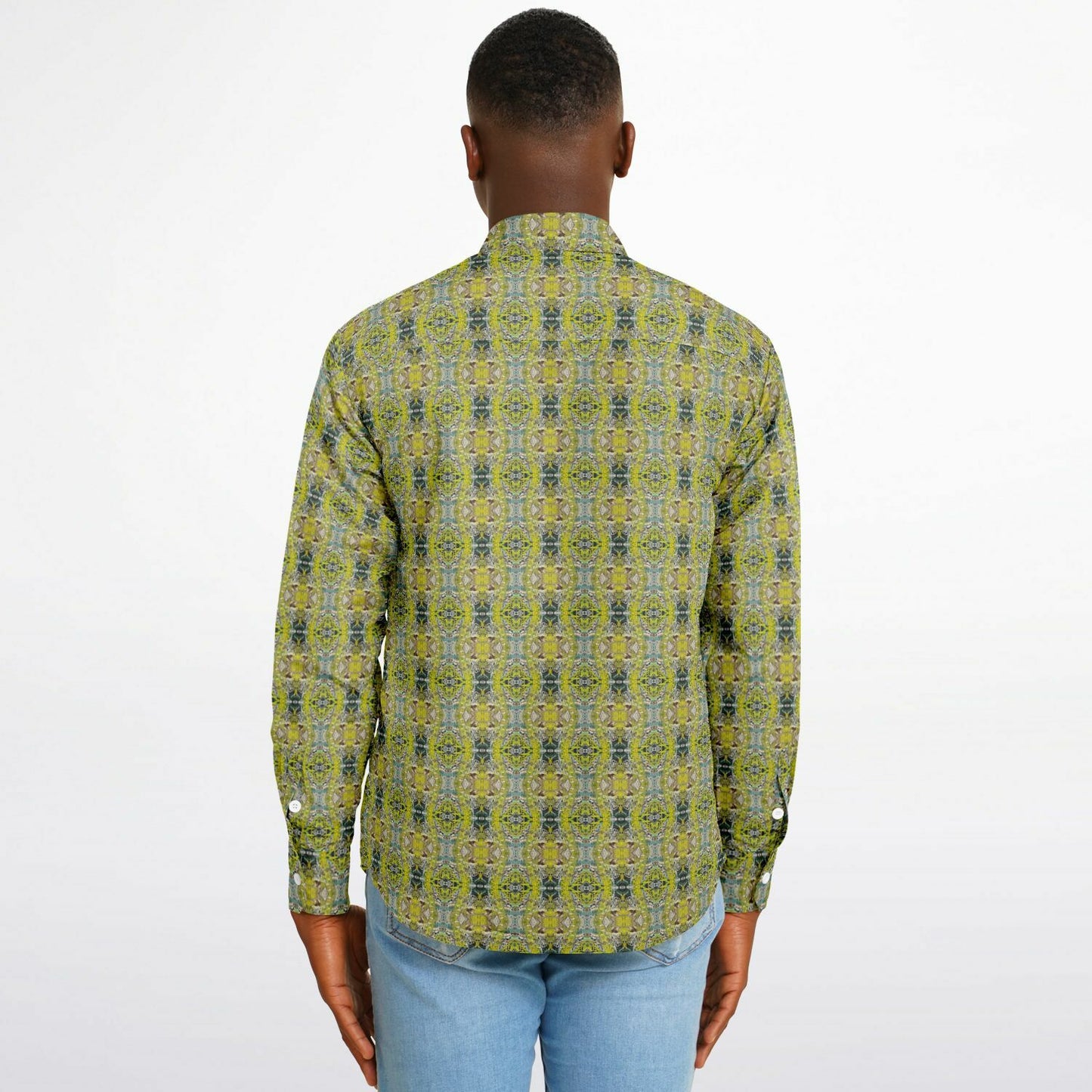 Long Sleeve Button Down Shirt (Chartreuse Chantilly)