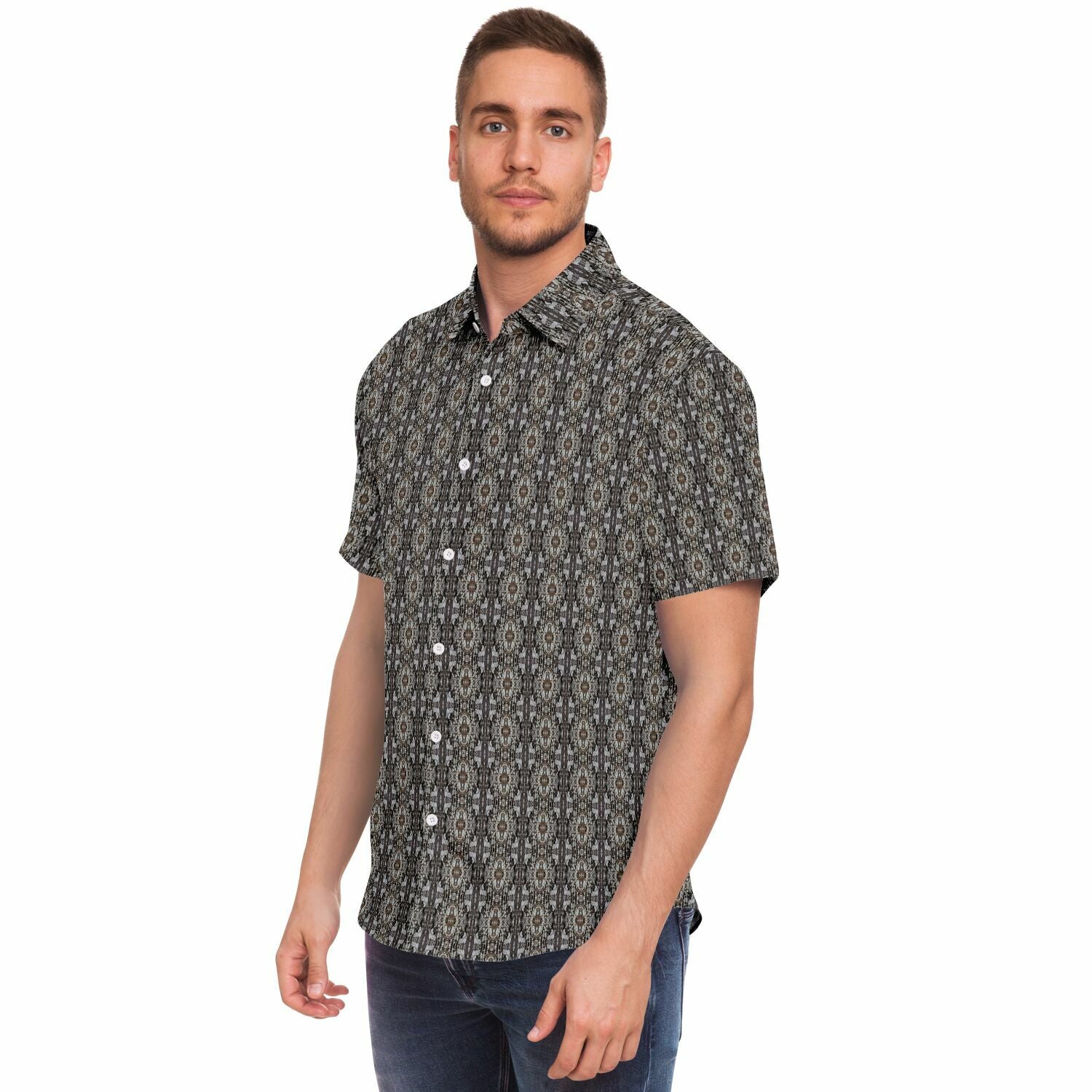 Short Sleeve Button Down Shirt (Shrine)
