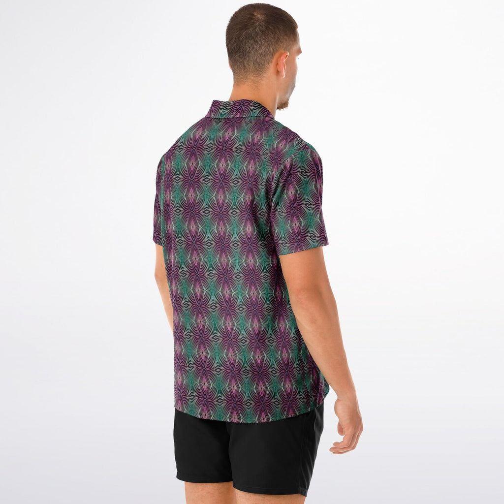 Spread Collar Short Sleeve Button-Down Shirt (Cosmic Echo)