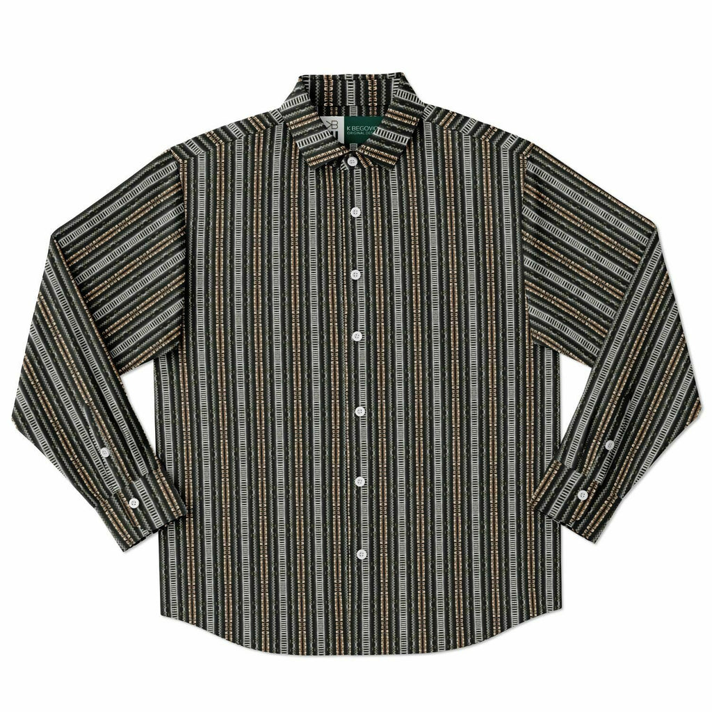 Long Sleeve Button Down Shirt (Black & Tan No. 1)