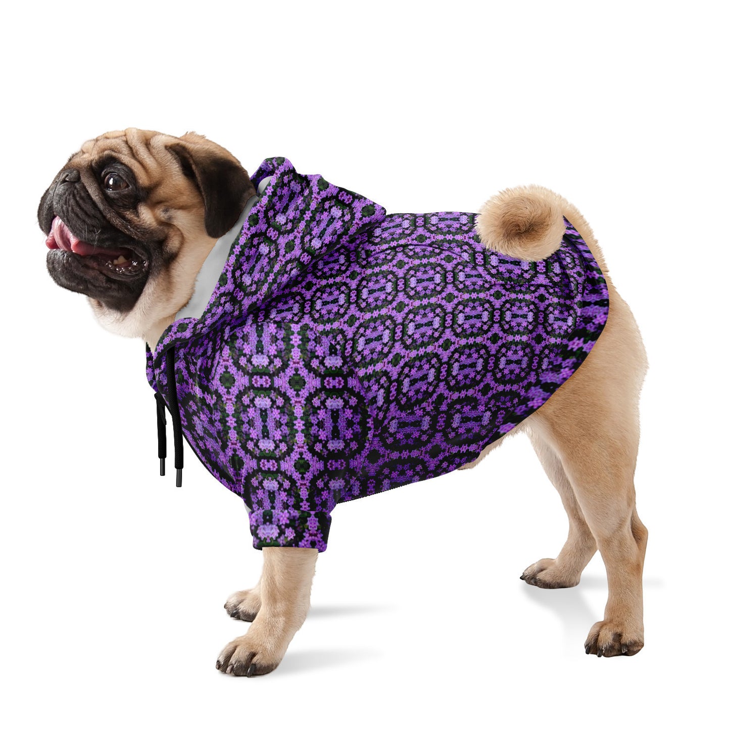 Dog Zip-Up Hoodie (Violet Rings)