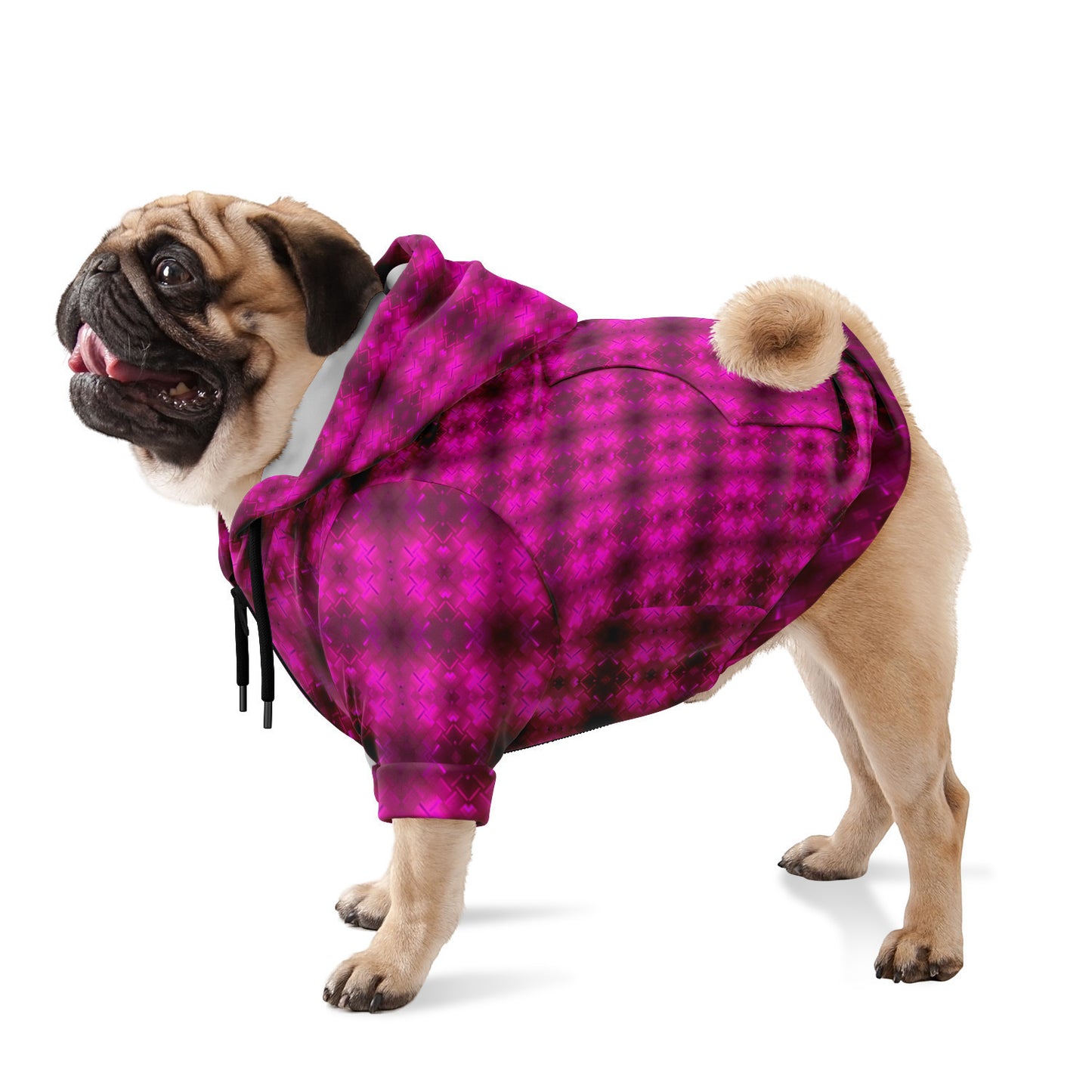 Dog Zip-Up Hoodie (Fuchsia Parquet)