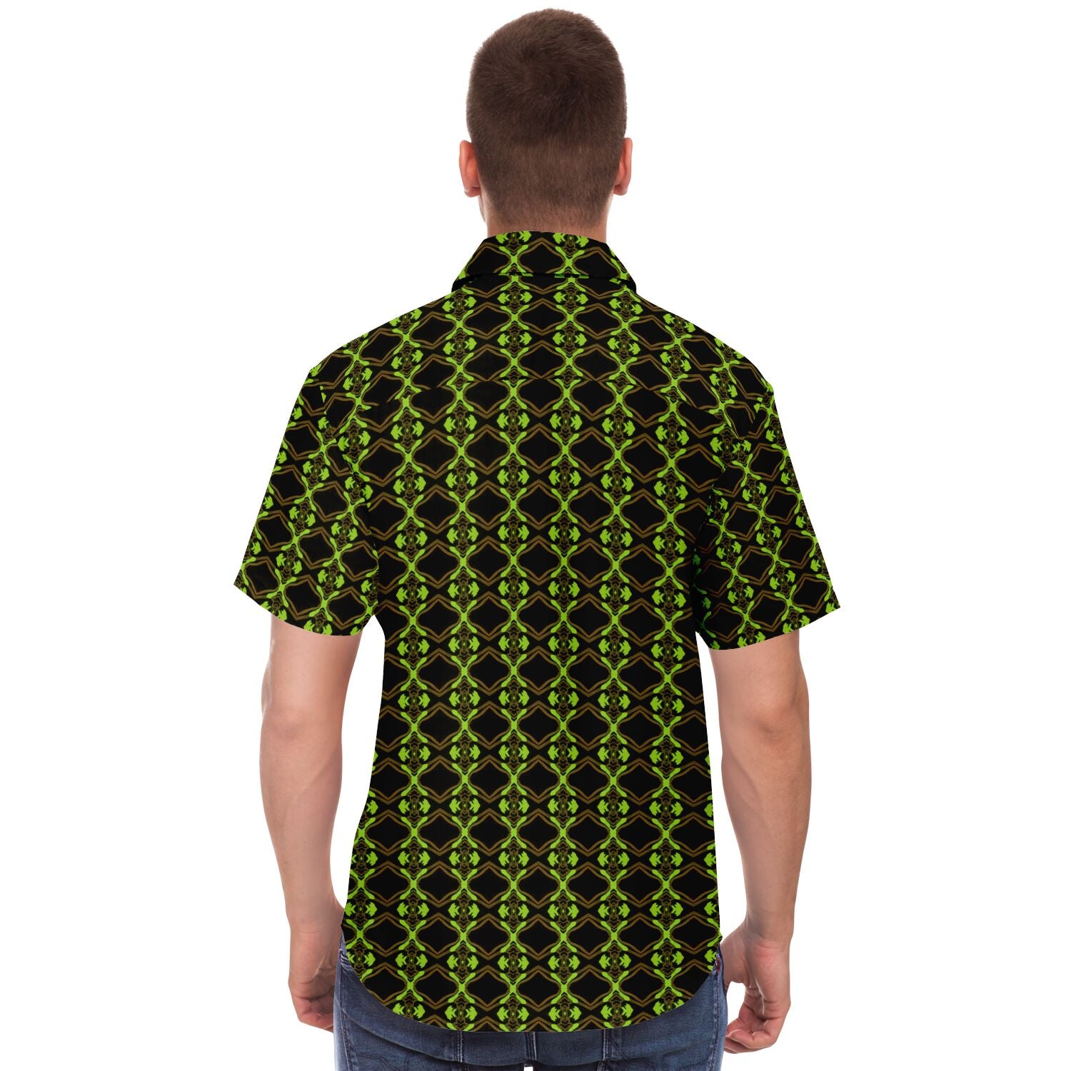 Short Sleeve Button Down Shirt (Neon Trees No. 1)
