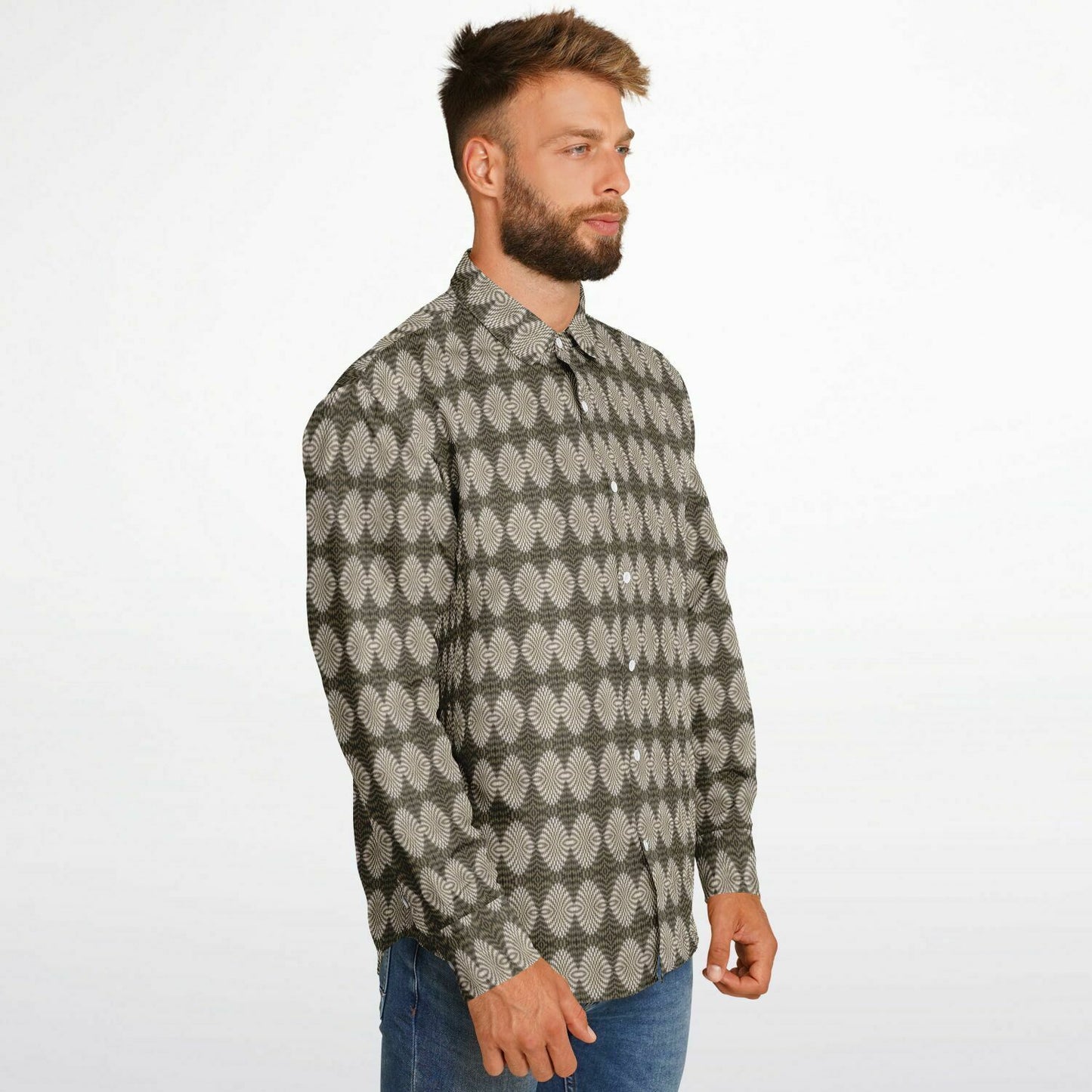 Long Sleeve Button Down Shirt - (Hypno)