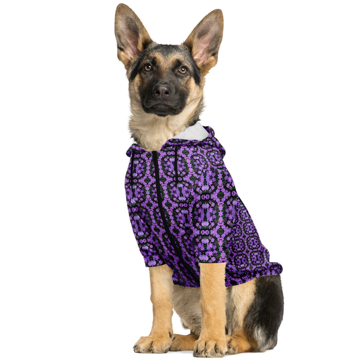 Dog Zip-Up Hoodie (Violet Rings)