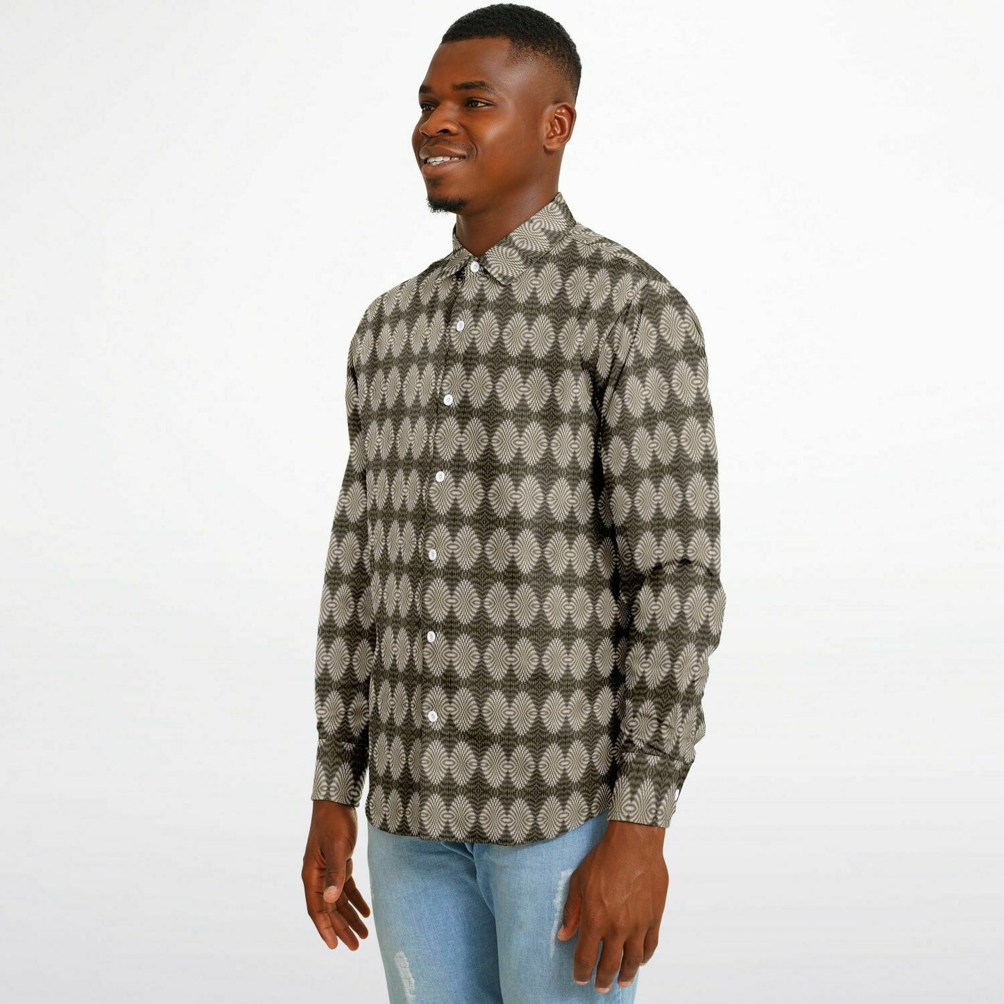 Long Sleeve Button Down Shirt - (Hypno)