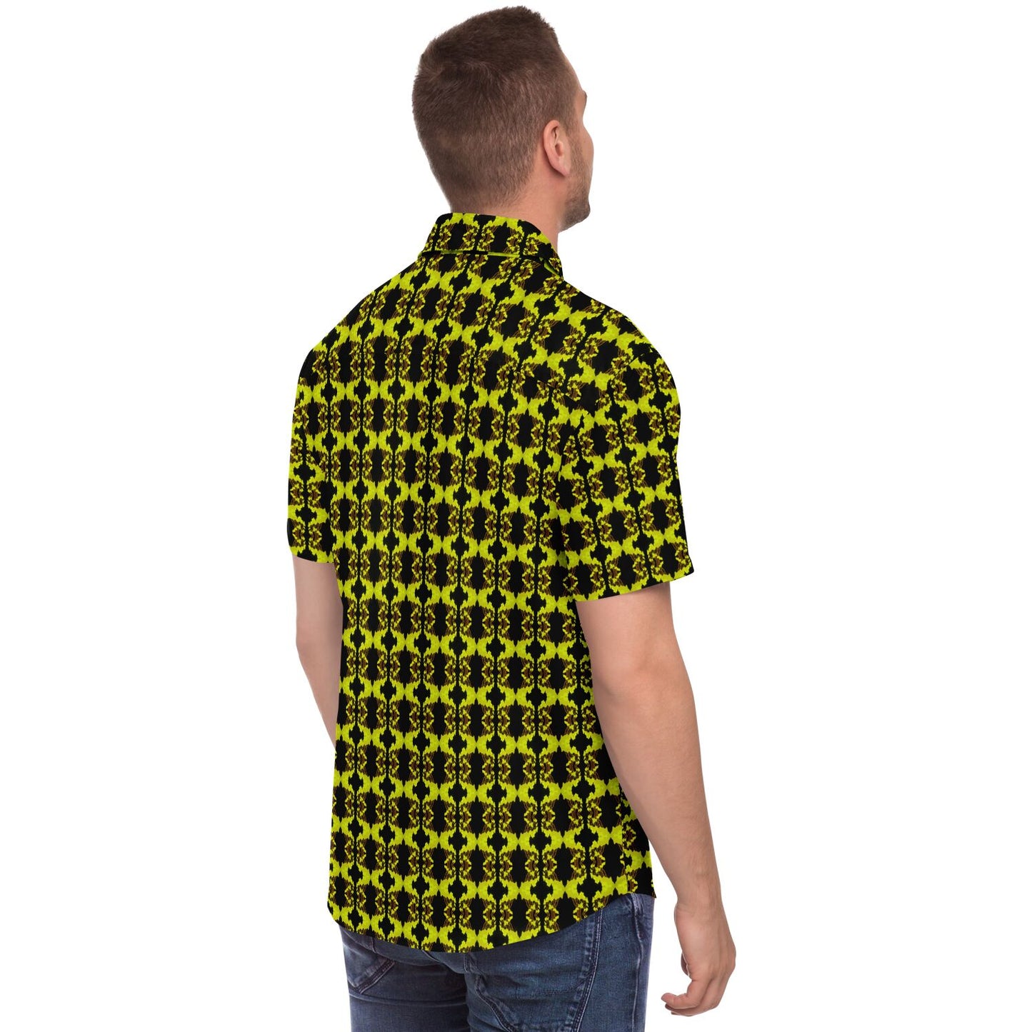 Short Sleeve Button Down Shirt (Neon Trees No. 2)