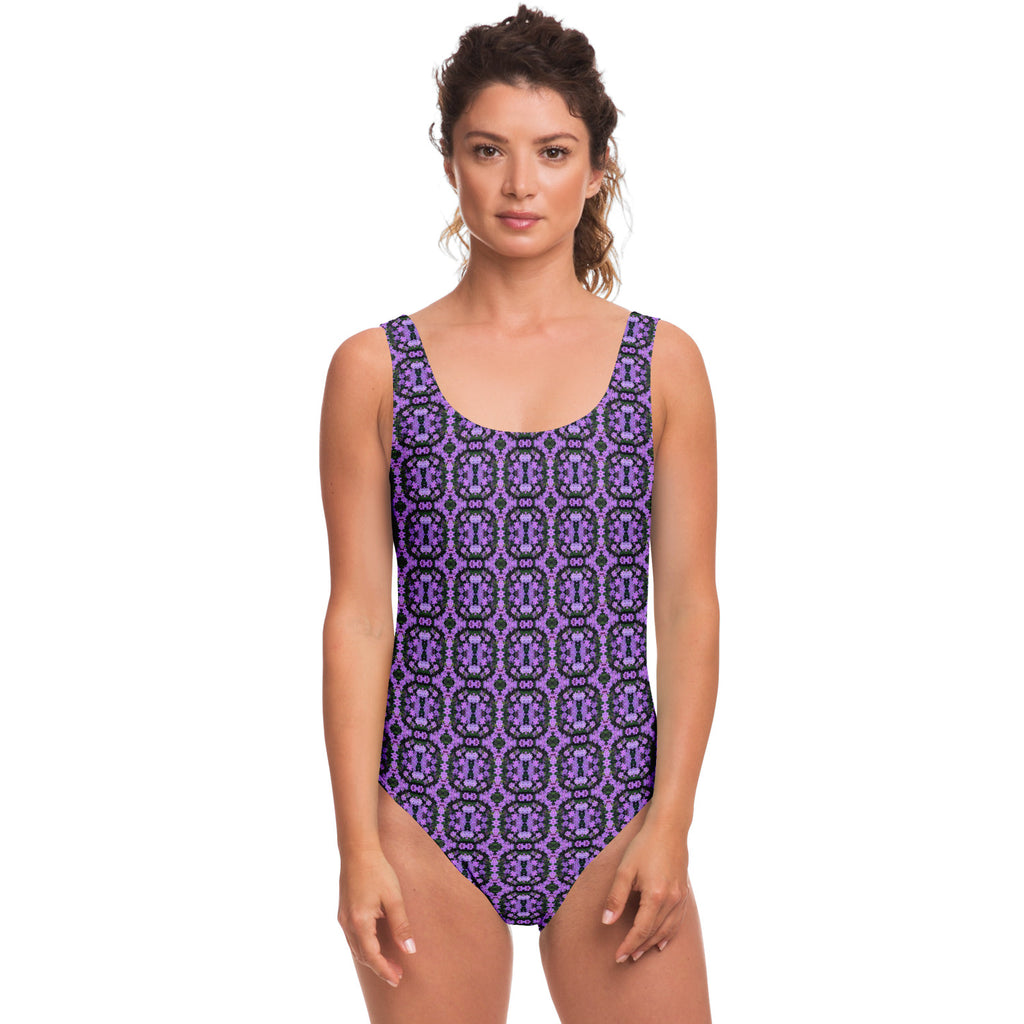 One-Piece Swimsuit Woman (Violet Rings)