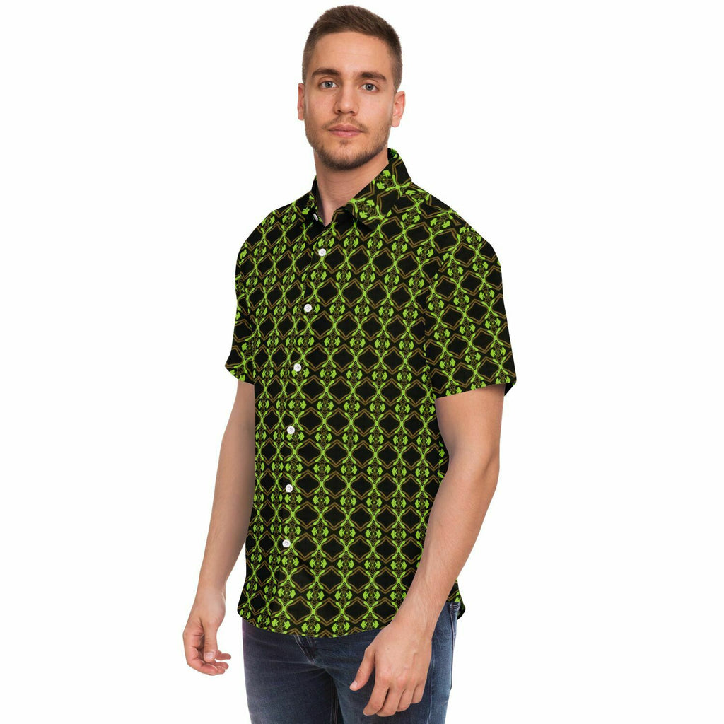 Short Sleeve Button Down Shirt (Neon Trees No. 1)