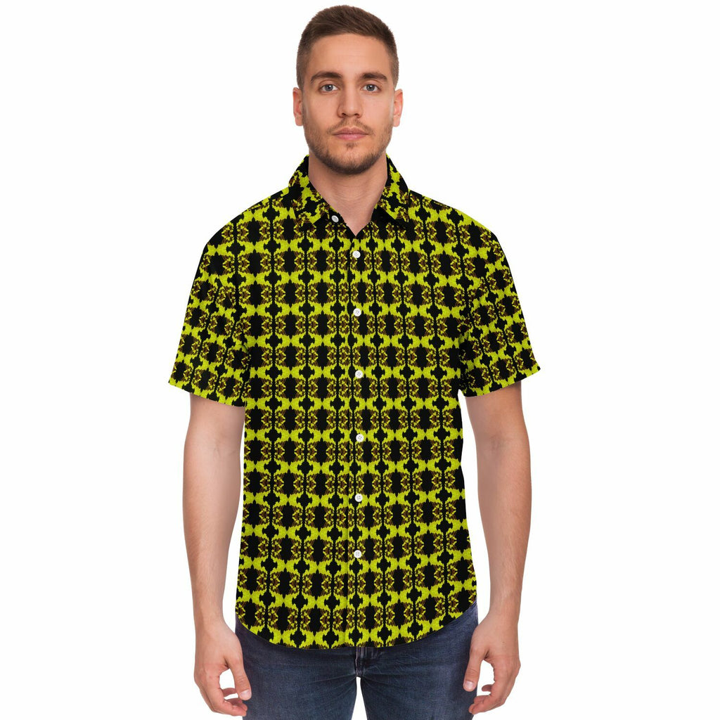 Short Sleeve Button Down Shirt (Neon Trees No. 2)