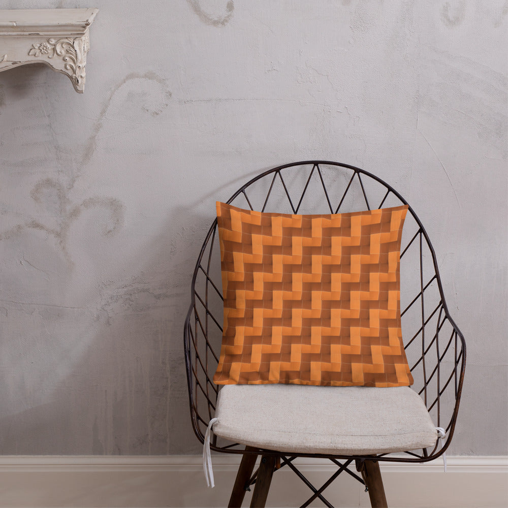 2-in-1 Premium Pillow (Burnt Orange Tiles / Lemon Snakes)