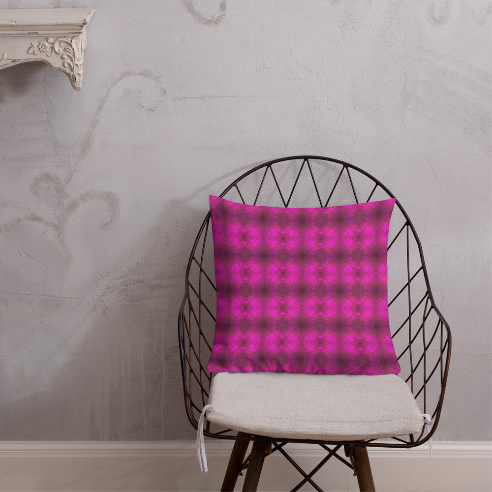 2-in-1 Premium Pillow (Fuchsia Parquet / Bubbles)
